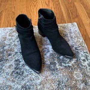 Marc Fisher Black Suede Ankle Boots
